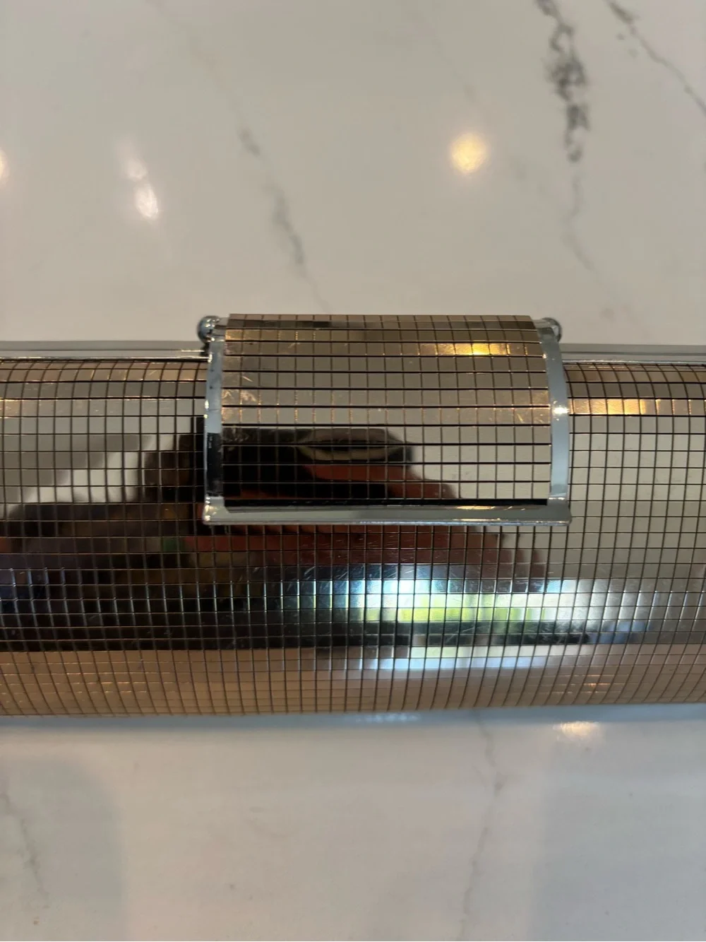 BCBGMaxAzria Metallic Bronze Mosaic Tube Clutch